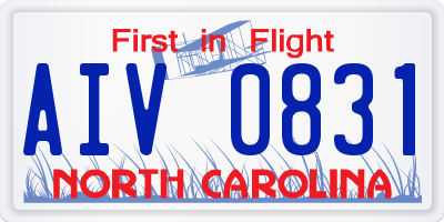 NC license plate AIV0831