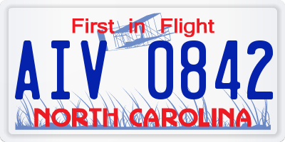 NC license plate AIV0842