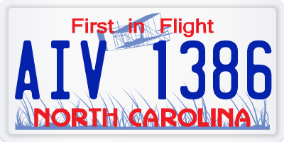 NC license plate AIV1386