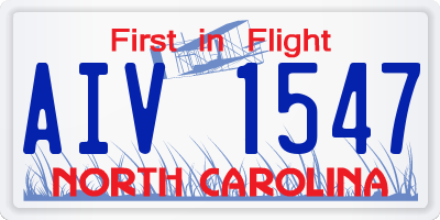 NC license plate AIV1547