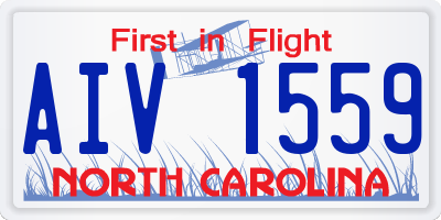 NC license plate AIV1559