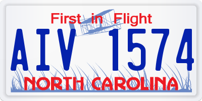 NC license plate AIV1574