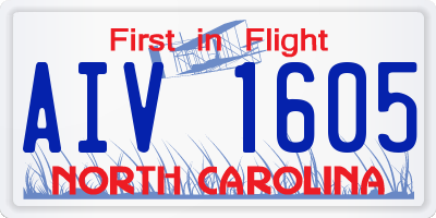 NC license plate AIV1605