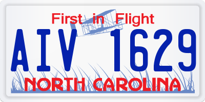 NC license plate AIV1629