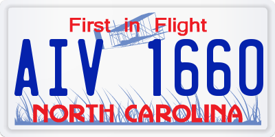 NC license plate AIV1660