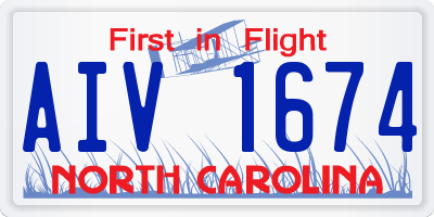 NC license plate AIV1674