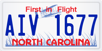 NC license plate AIV1677