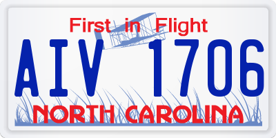 NC license plate AIV1706