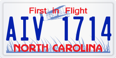 NC license plate AIV1714