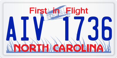 NC license plate AIV1736