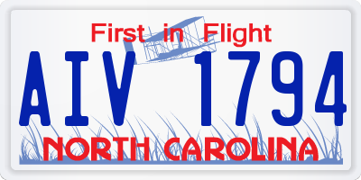 NC license plate AIV1794