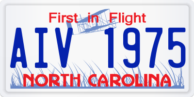 NC license plate AIV1975