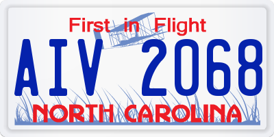 NC license plate AIV2068