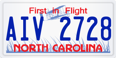 NC license plate AIV2728