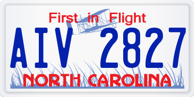 NC license plate AIV2827