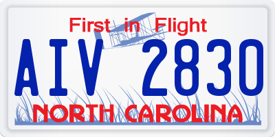 NC license plate AIV2830