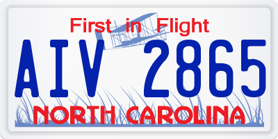 NC license plate AIV2865
