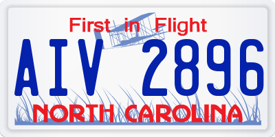 NC license plate AIV2896