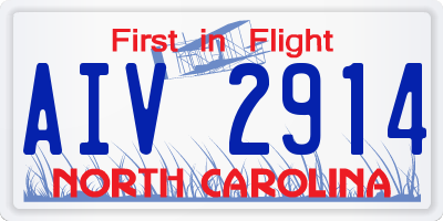 NC license plate AIV2914