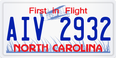 NC license plate AIV2932