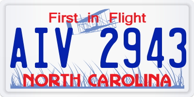 NC license plate AIV2943