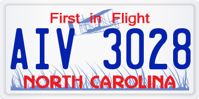 NC license plate AIV3028