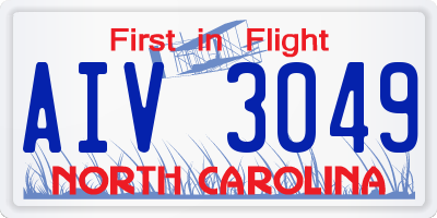 NC license plate AIV3049