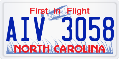NC license plate AIV3058