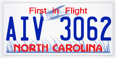 NC license plate AIV3062