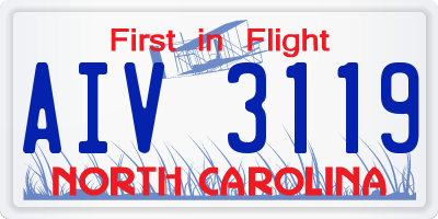 NC license plate AIV3119