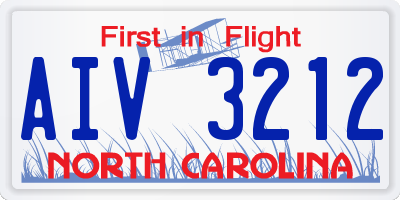 NC license plate AIV3212