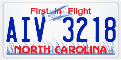 NC license plate AIV3218