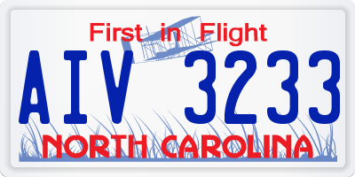 NC license plate AIV3233
