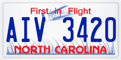 NC license plate AIV3420