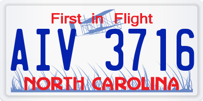 NC license plate AIV3716
