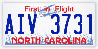 NC license plate AIV3731
