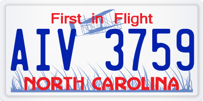 NC license plate AIV3759