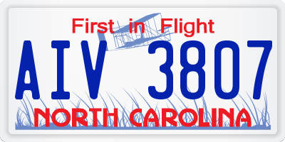 NC license plate AIV3807
