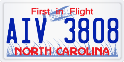 NC license plate AIV3808