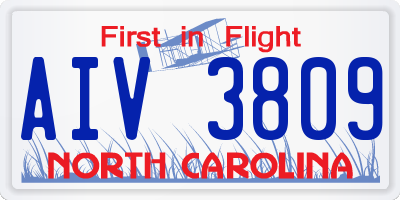 NC license plate AIV3809