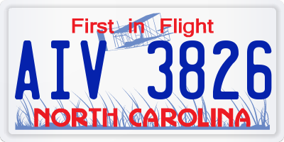 NC license plate AIV3826