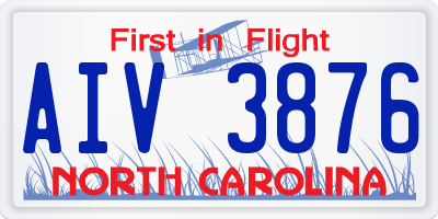 NC license plate AIV3876