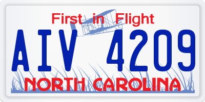 NC license plate AIV4209