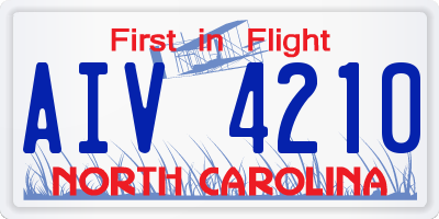 NC license plate AIV4210