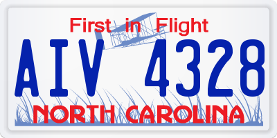 NC license plate AIV4328