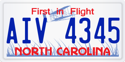 NC license plate AIV4345