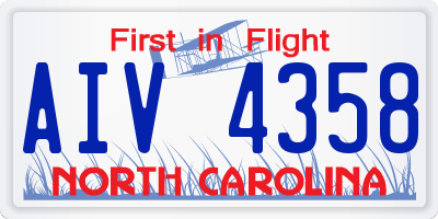 NC license plate AIV4358