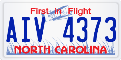 NC license plate AIV4373