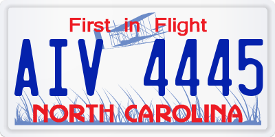 NC license plate AIV4445