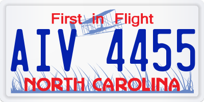 NC license plate AIV4455